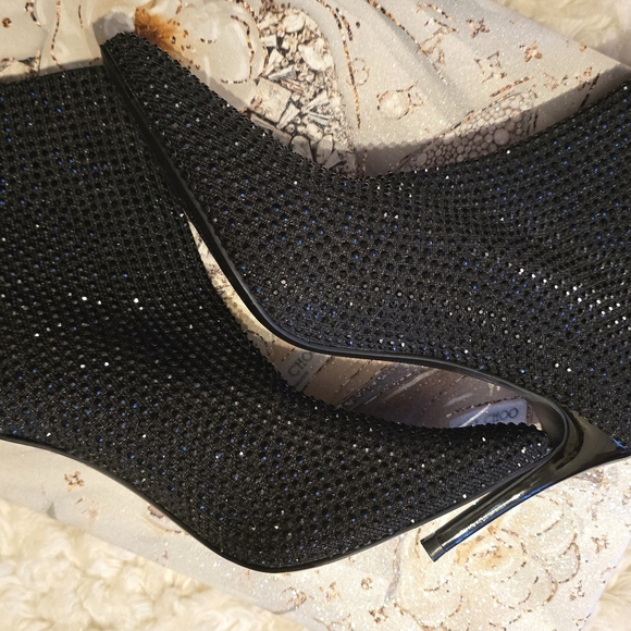 Womens Black Glitter Ankle Boots by BEBE Sz 7.5 NWT - Picture 5 of 7